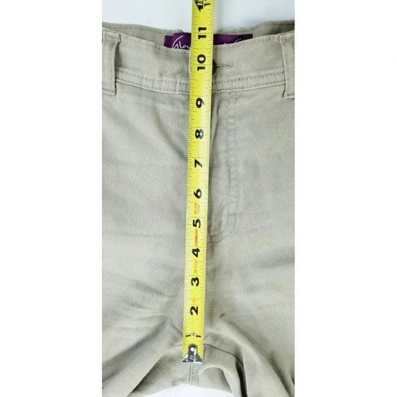 Gloria Vanderbilt Size 6P Womens Petite Tan Average Embroidered Coin Pocket Logo - Picture 3 of 13